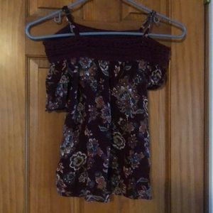 Girls floral off the shoulder top